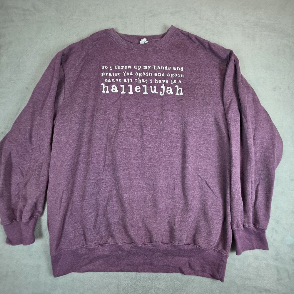 Hallelujah Christian Sweatshirt 4X Purple Faith Praise Worship Graphic
